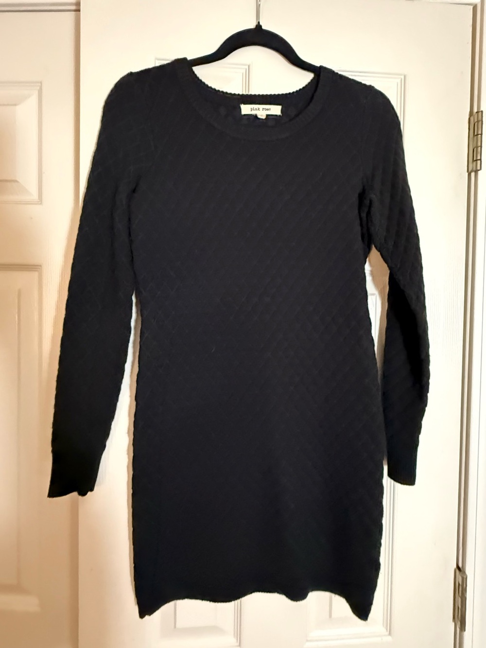 Pink Rose Black Diamond Knit Sweater Dress Size S